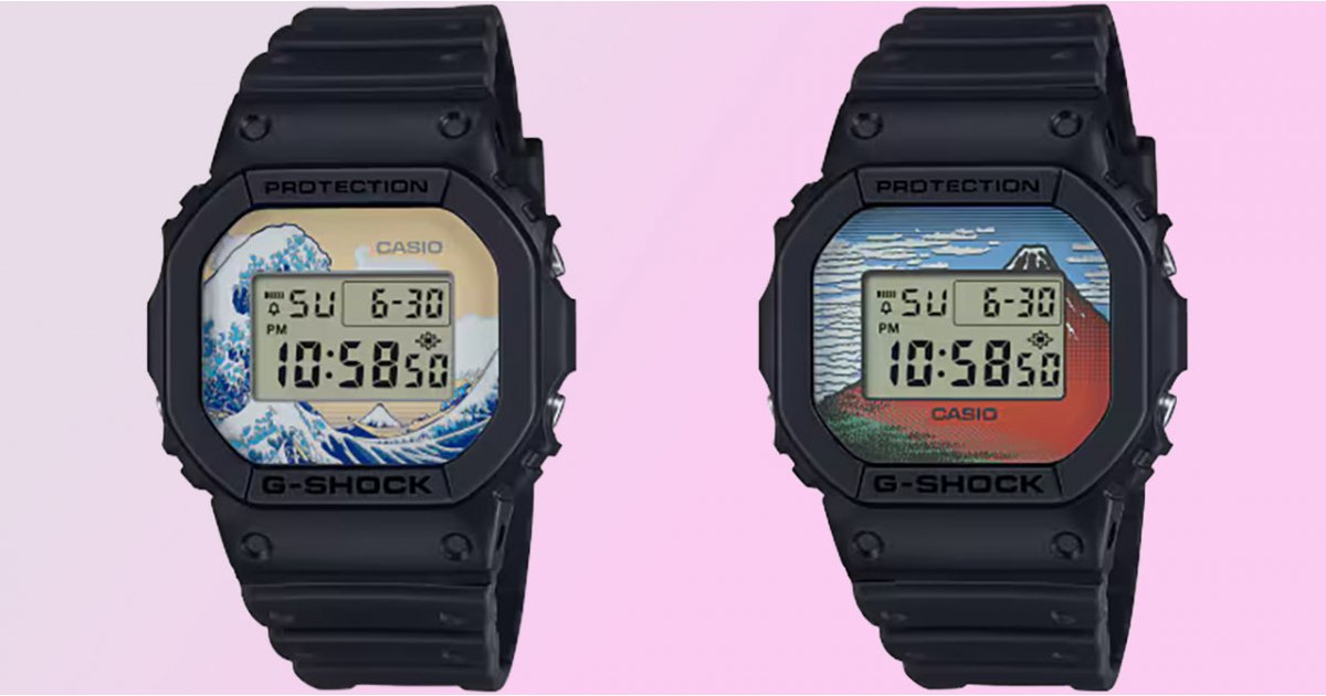 卡西欧 (Casio) 与葛饰北斋 (Hokusai) 合作打造 G-Shock 数字手表